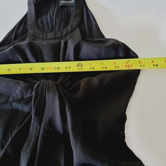 MINKPINK Knotted Front Black Mini Dress - Picture 8 of 12